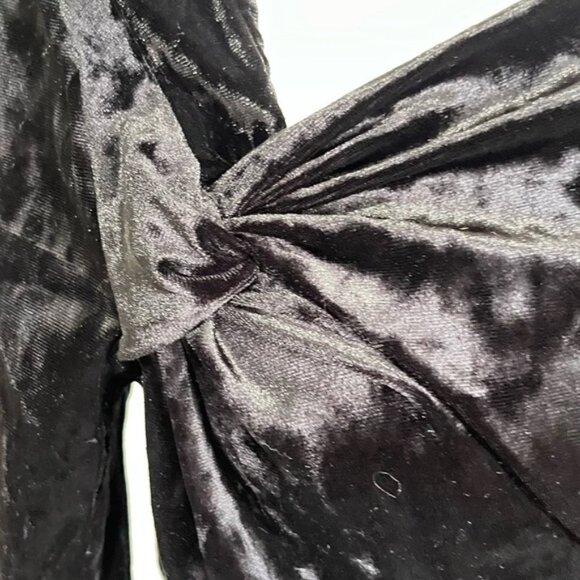 Calvin Klein Women's Black Twist Tie long Sleeve Velvet Top, Size S - Picture 2 of 5